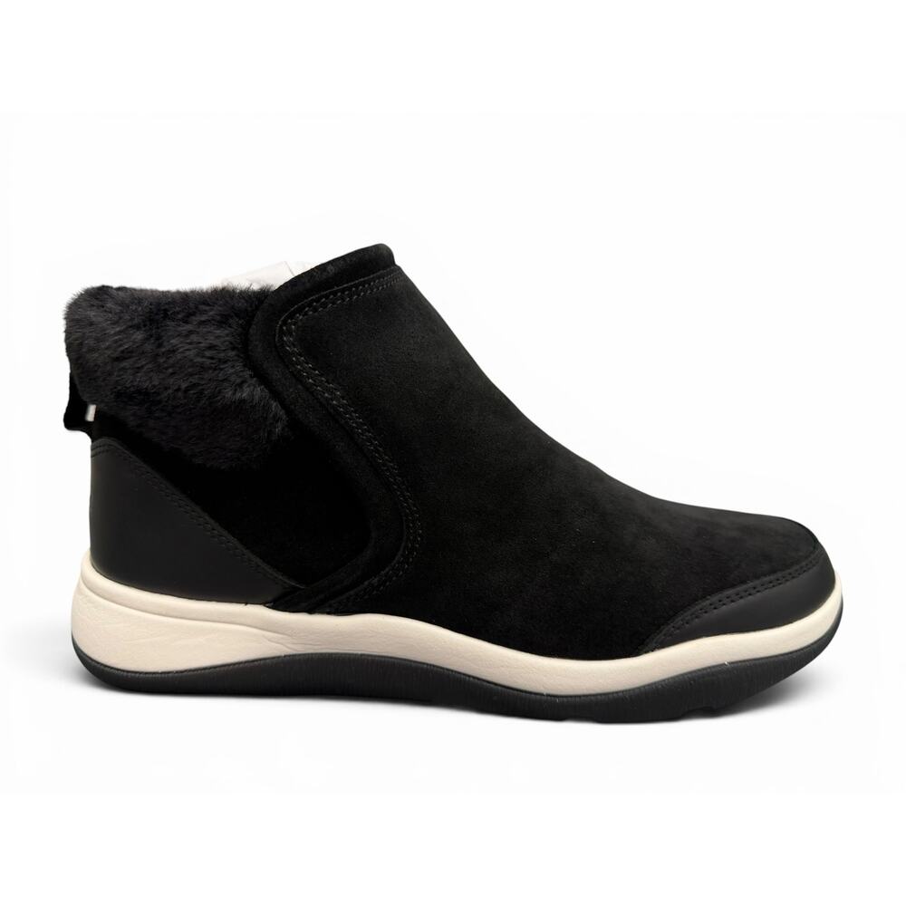 Vionic Norwood Black Suede Leather Faux Fur Zip Ankle Boots Women’s 8.5 - Picture 7 of 16